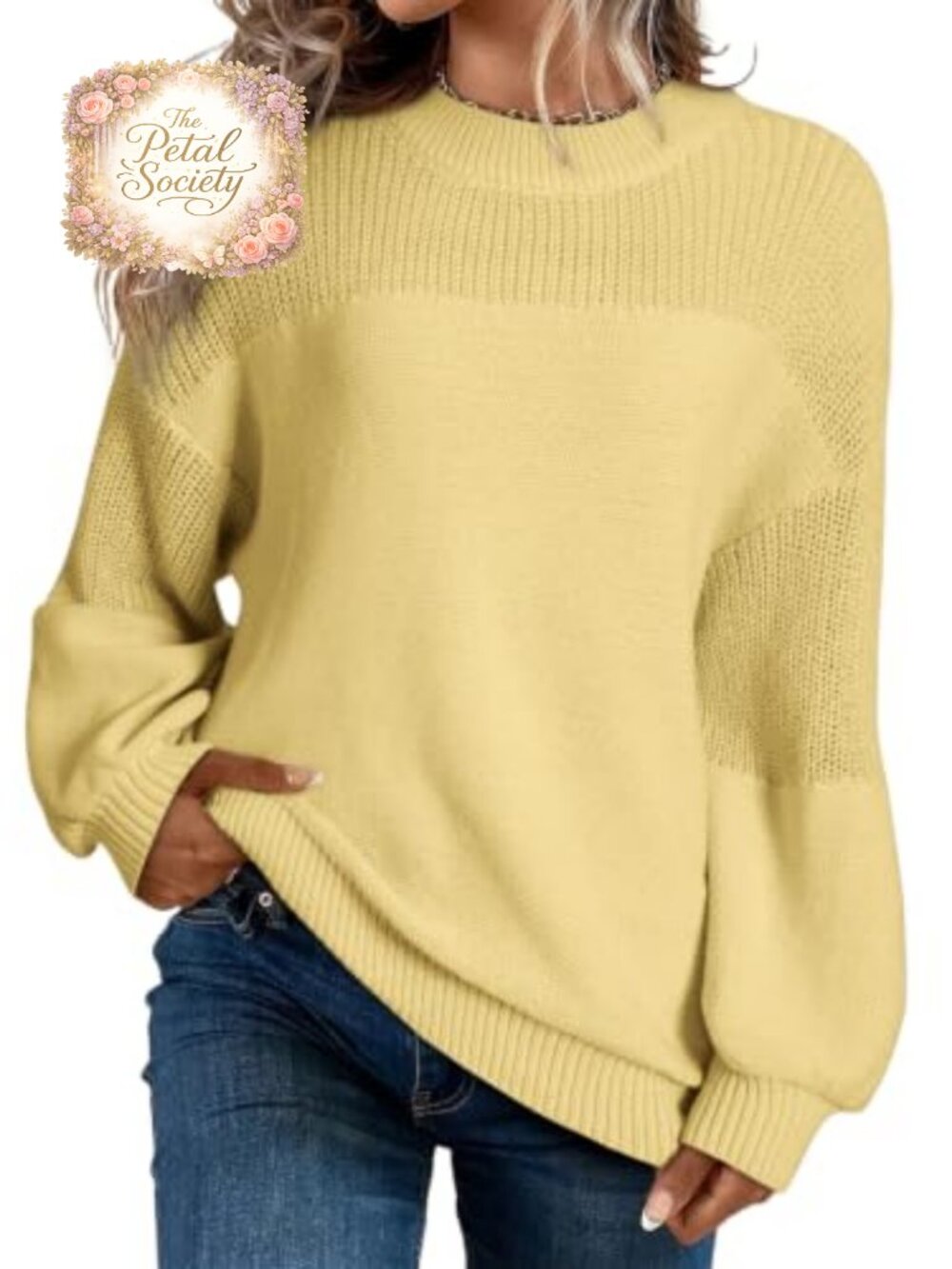 Oversized Long Sleeve Crewneck Pullover Sweater Loose Fit Knit Women's Casual